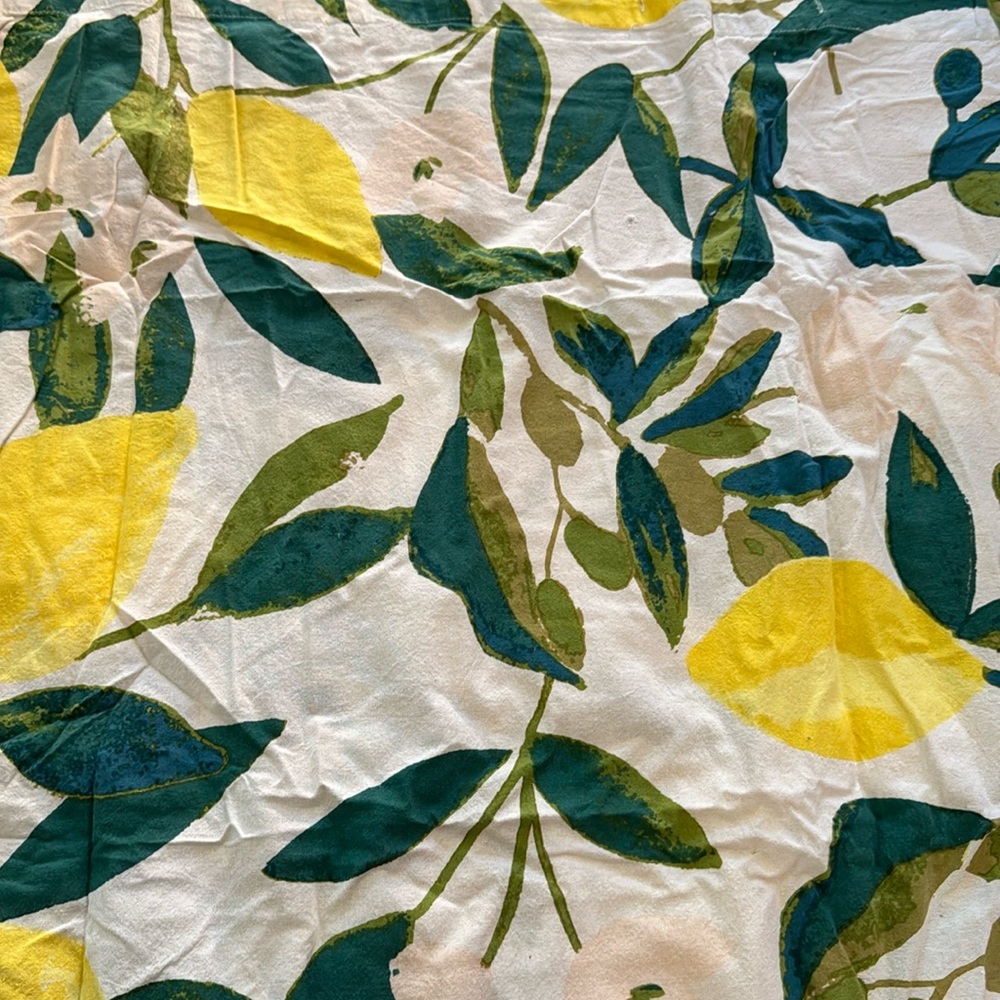 Urban Outfitters 100% Cotton Lemon Print Shower Curtain